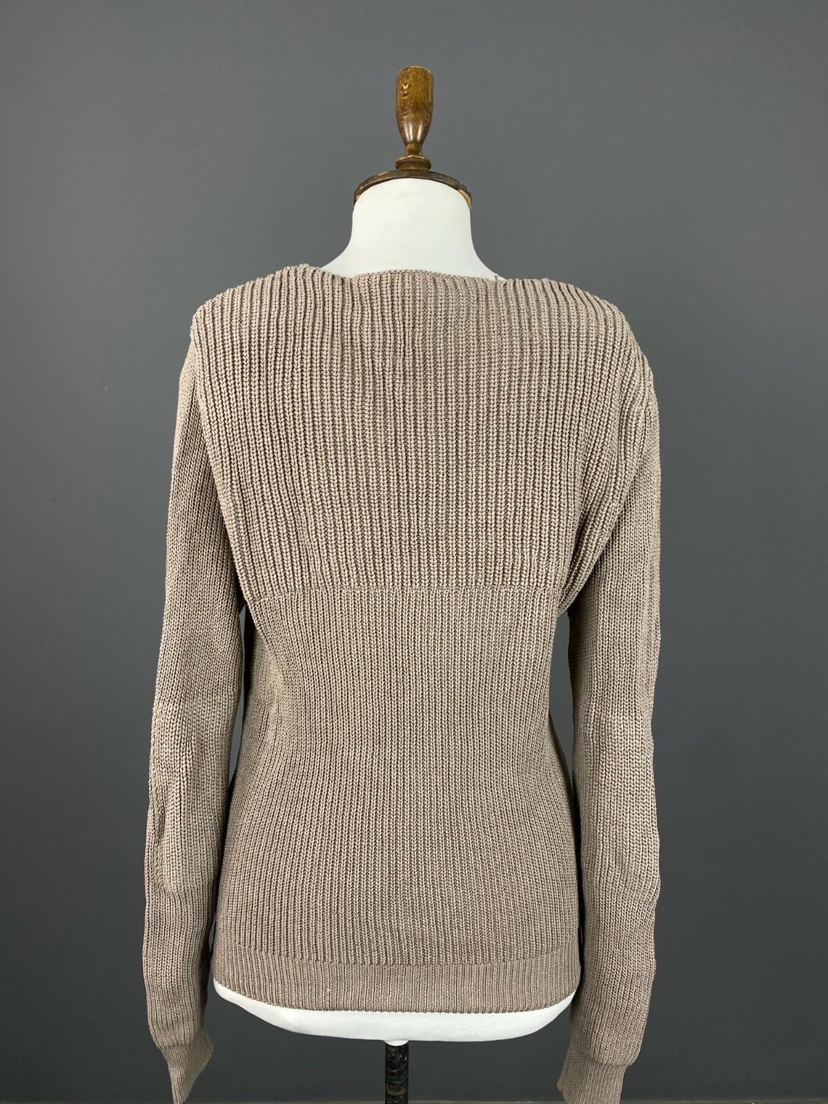 THE KOOPLES Brown Cotton Long Sleeve Ribbed Knit Sweater – Size M