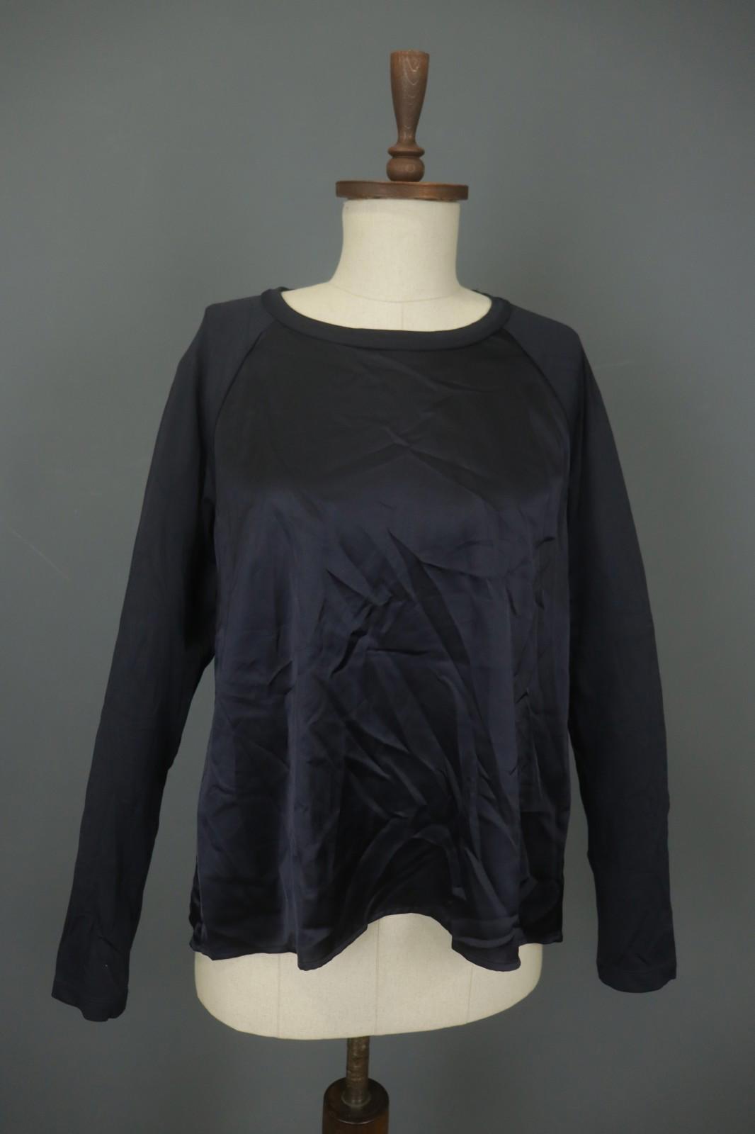 HIGH Toch Black Regular Fit Long Sleeve Crew Neck Pullover Blouse Top – Size 42