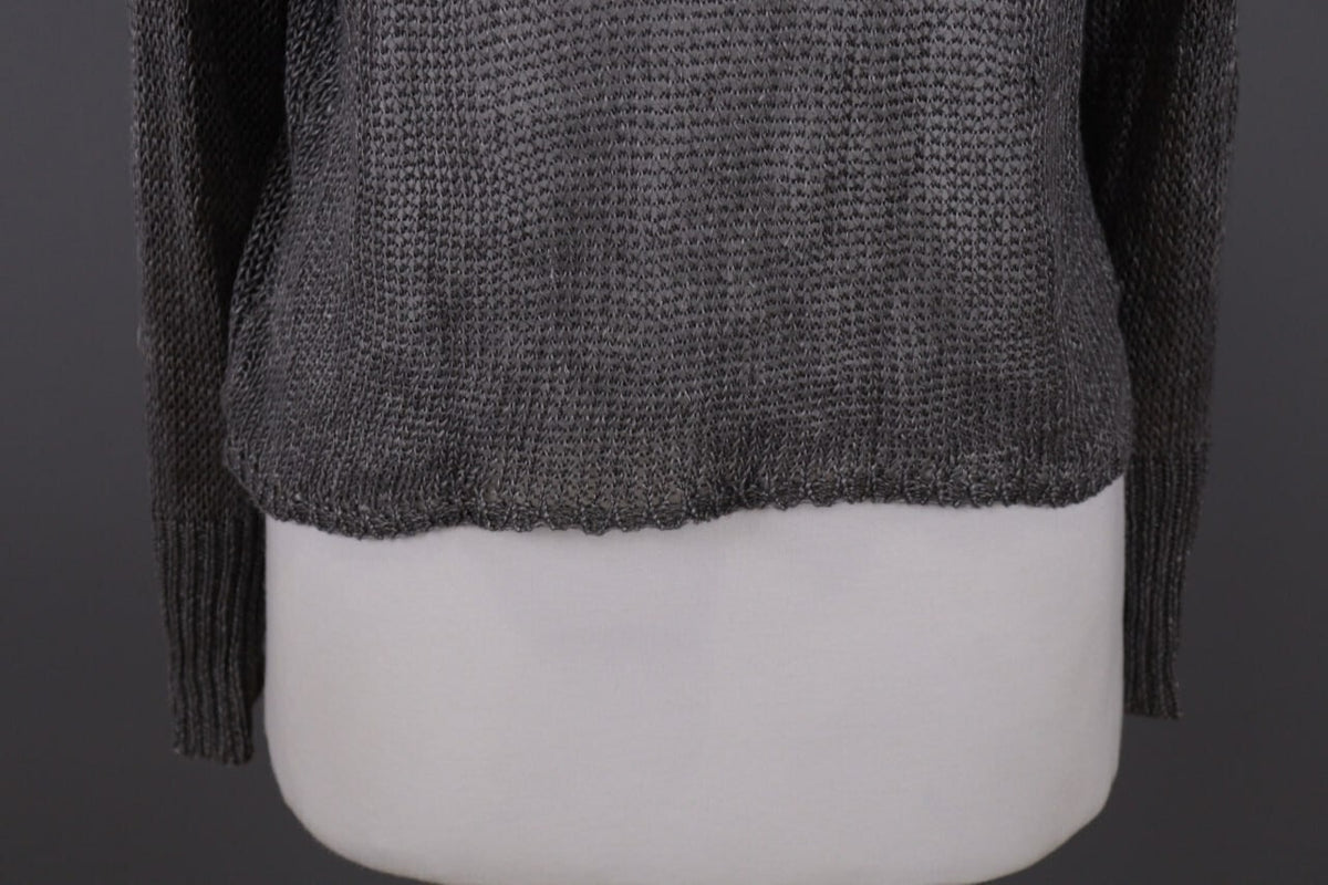 Denim & Supply Ralph Lauren Gray Open Knit Linen Crochet Knit Sweater – Size S
