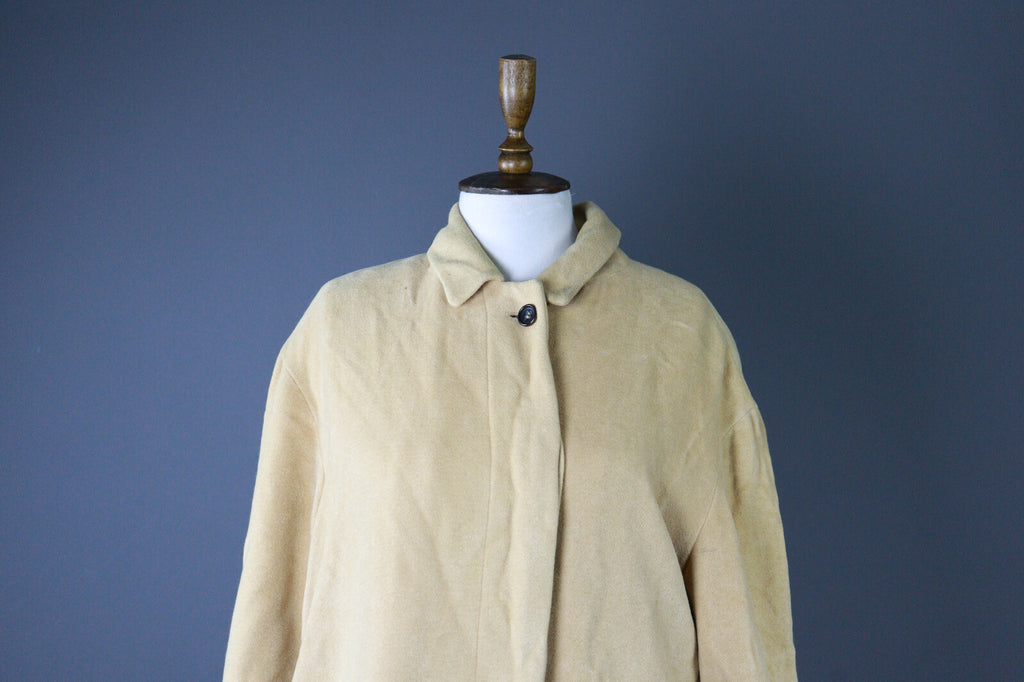 Jil Sander Beige Alpaca Wool Vintage Lagenlook Overcoat – Size 36 / Small
