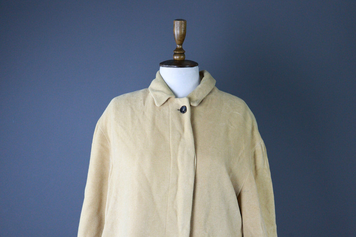 Jil Sander Beige Alpaca Wool Vintage Lagenlook Overcoat – Size 36 / Small