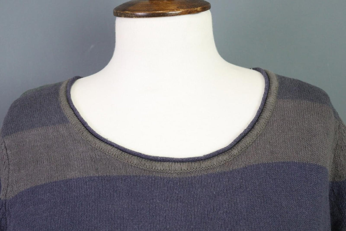 GUDRUN SJODEN Multicolor Striped Linen Short Sleeve Sweater Dress – Size S – Used
