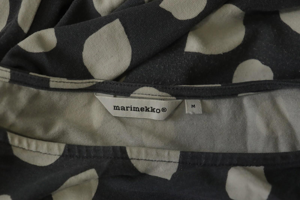 MARIMEKKO Gray White Polka Dot Viscose Long Sleeve Pullover Shift Dress – Size M