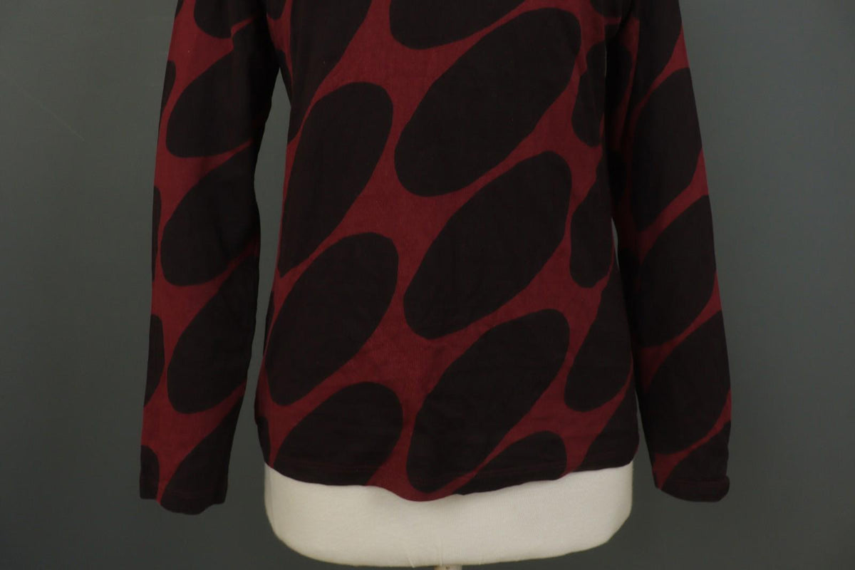 MARIMEKKO MIKA PIIRAINEN Multi Polka Dot 100% Cotton Round Neck Blouse Top Sz M