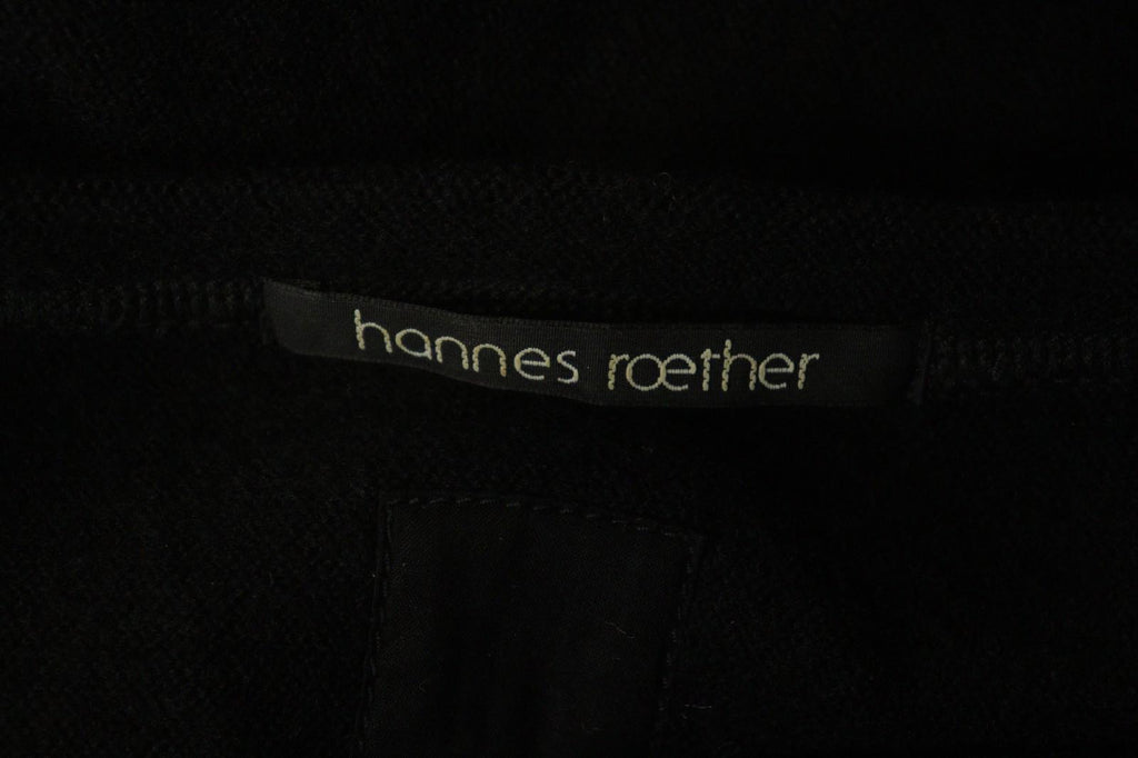 HANNES ROETHER Black 100% Wool Cap Sleeve Crew Neck Pullover Sheath Dress – Size S