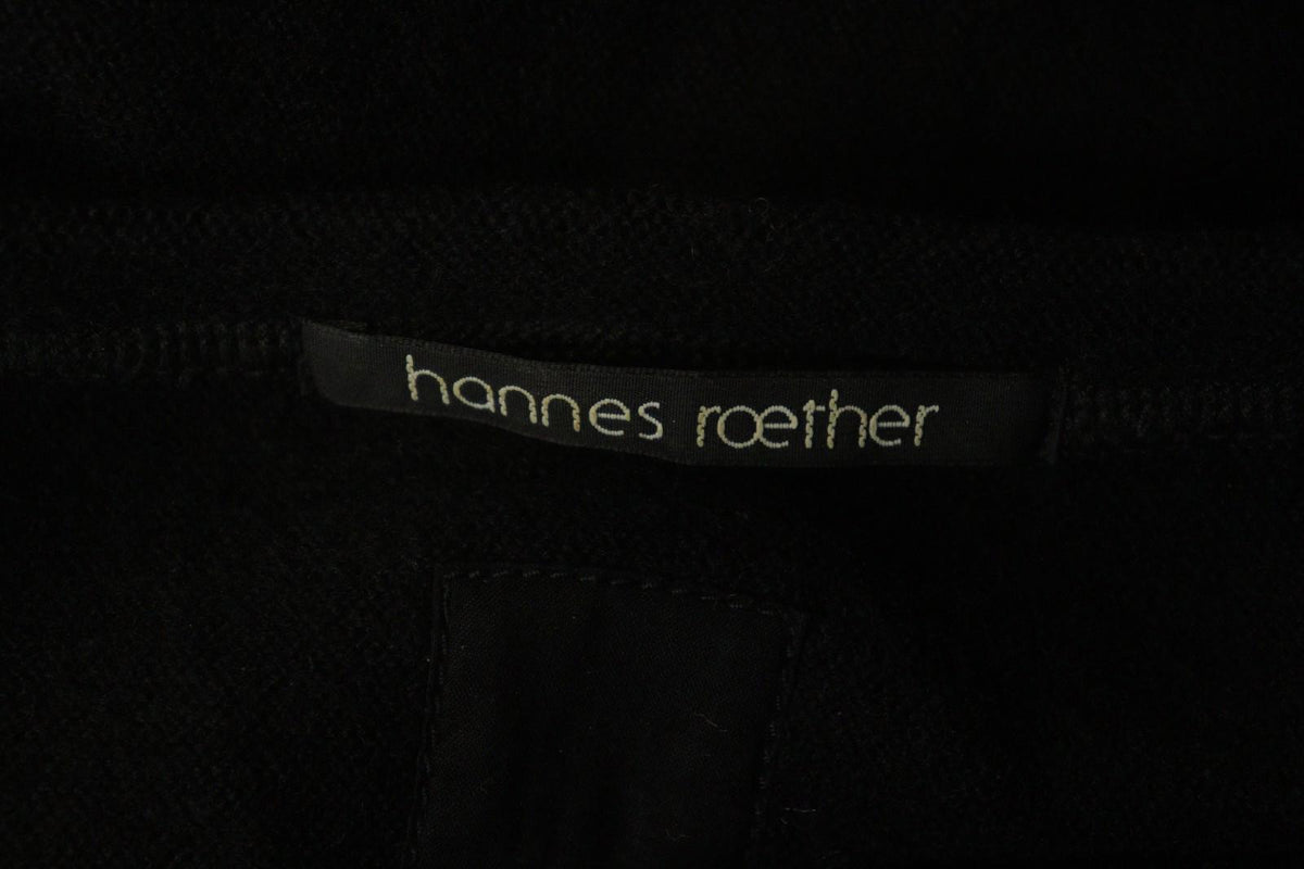 HANNES ROETHER Black 100% Wool Cap Sleeve Crew Neck Pullover Sheath Dress – Size S
