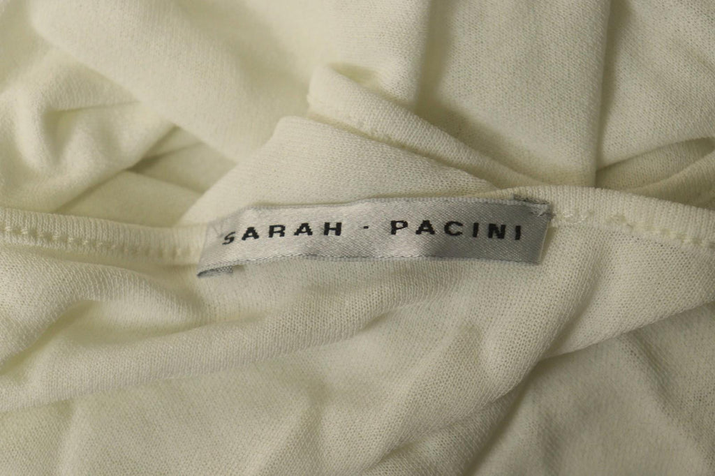 SARAH PACINI White Viscose Stretch Round Neck Spaghetti Strap Maxi Dress – Size 2