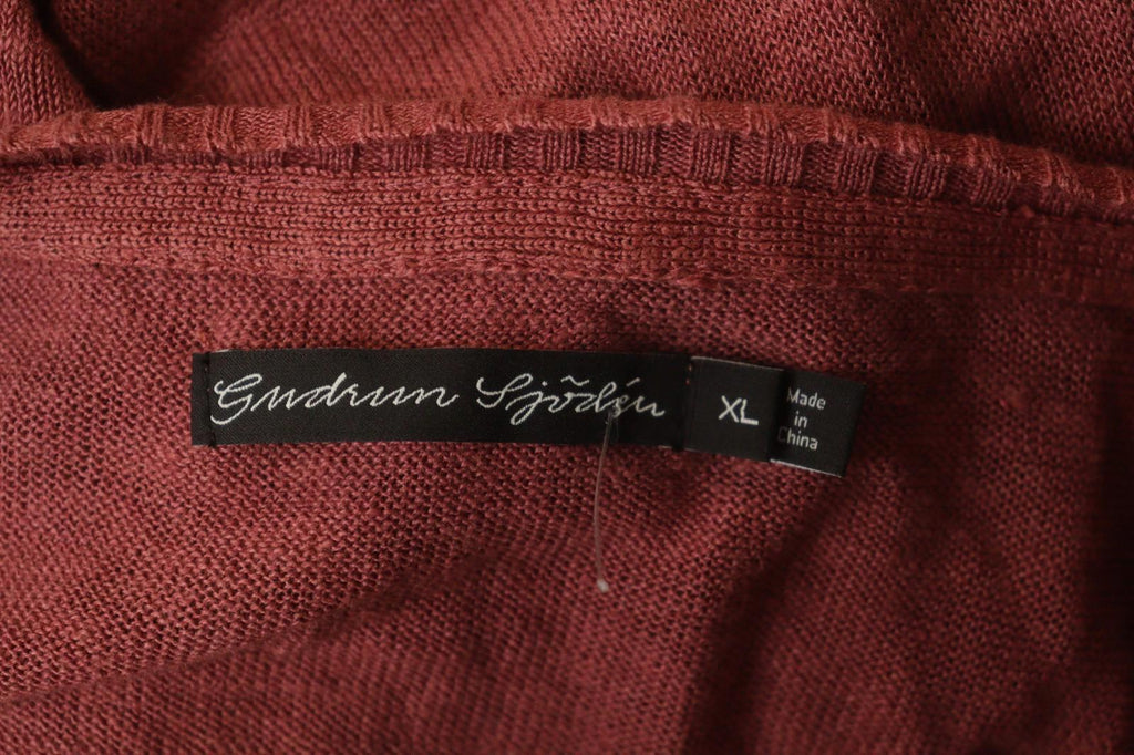 GUDRUN SJÖDEN Marron 100% Linen Knit Long Sleeve Pullover Sweater Dress – Size XL