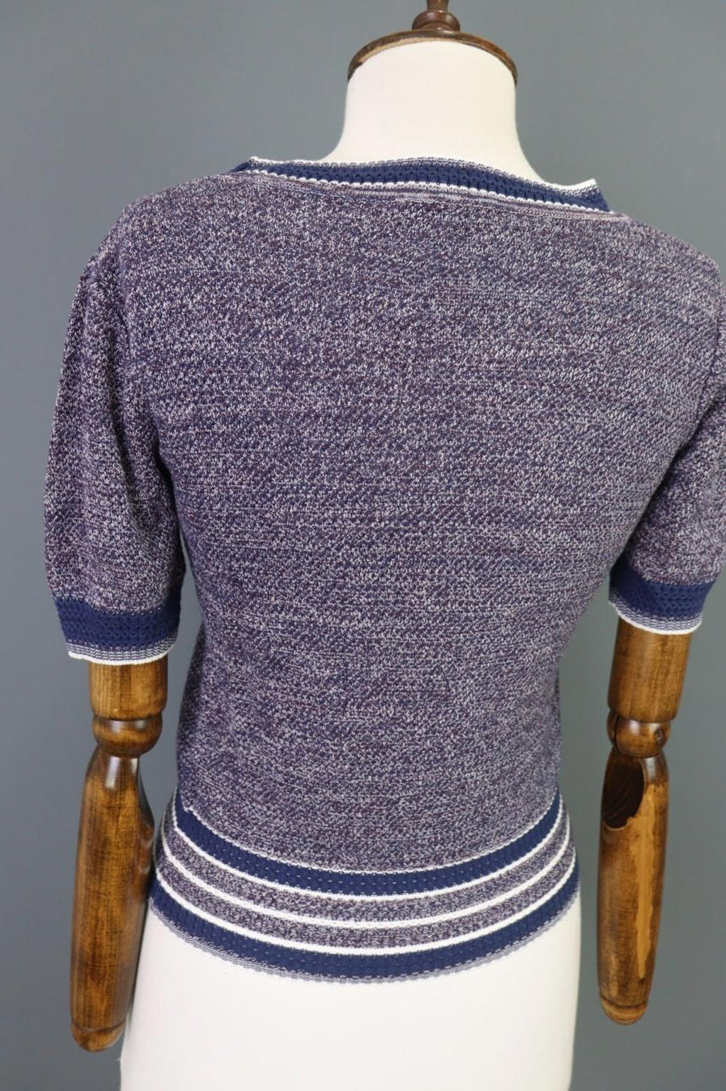 CHANEL Multicolor Knitted Crew Neck Short Sleeve Pullover Sweater – Size S / M