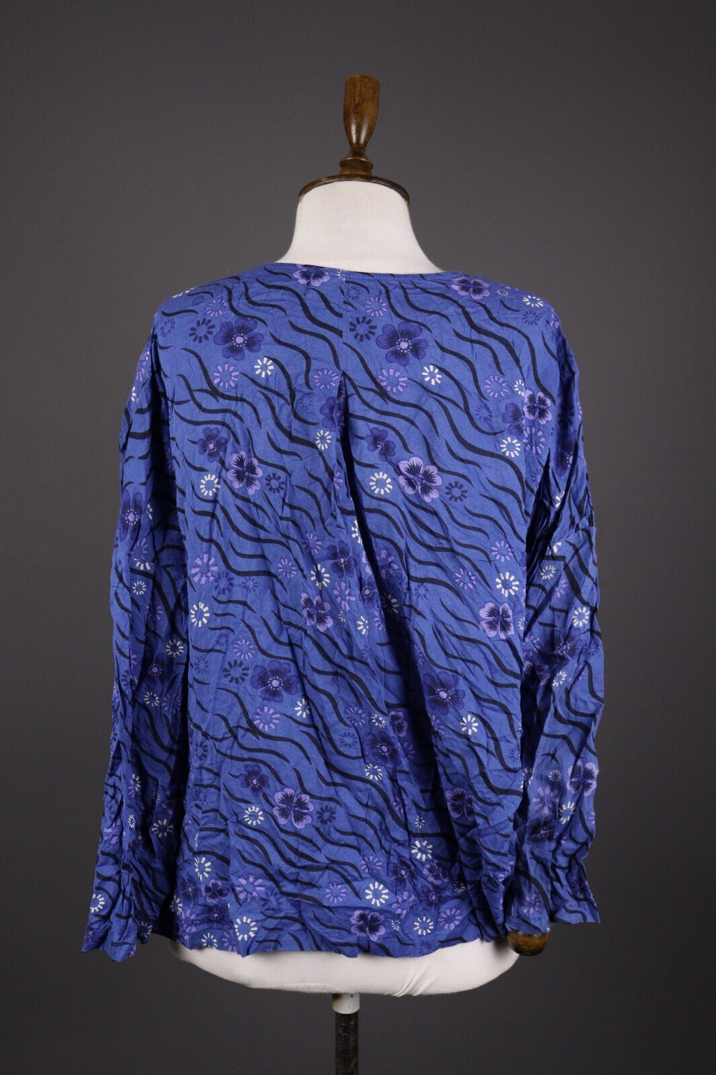 Gudrun Sjode Blue Floral Print Textured Liquid Buttoned Cardigan – Size L