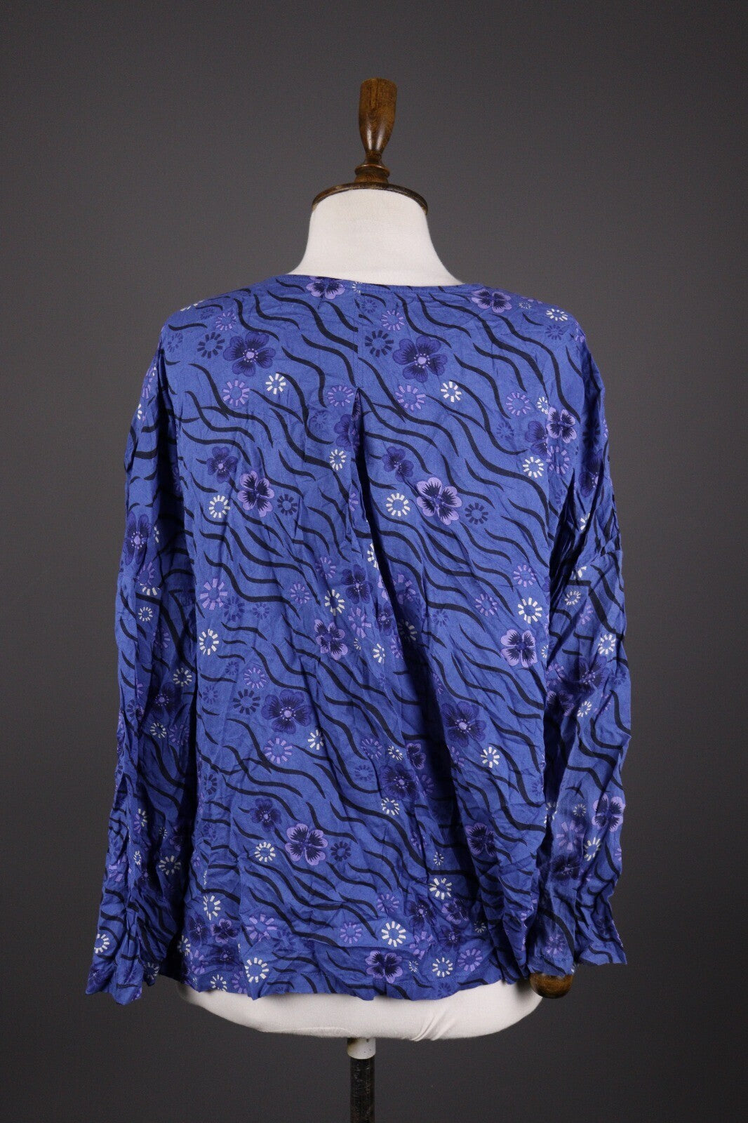 Gudrun Sjode Blue Floral Print Textured Liquid Buttoned Cardigan – Size L
