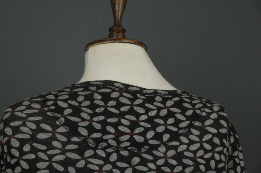 GUDRUN SJODEN Multi Floral Modal Long Sleeve Round Neck Button Front Top – Size M