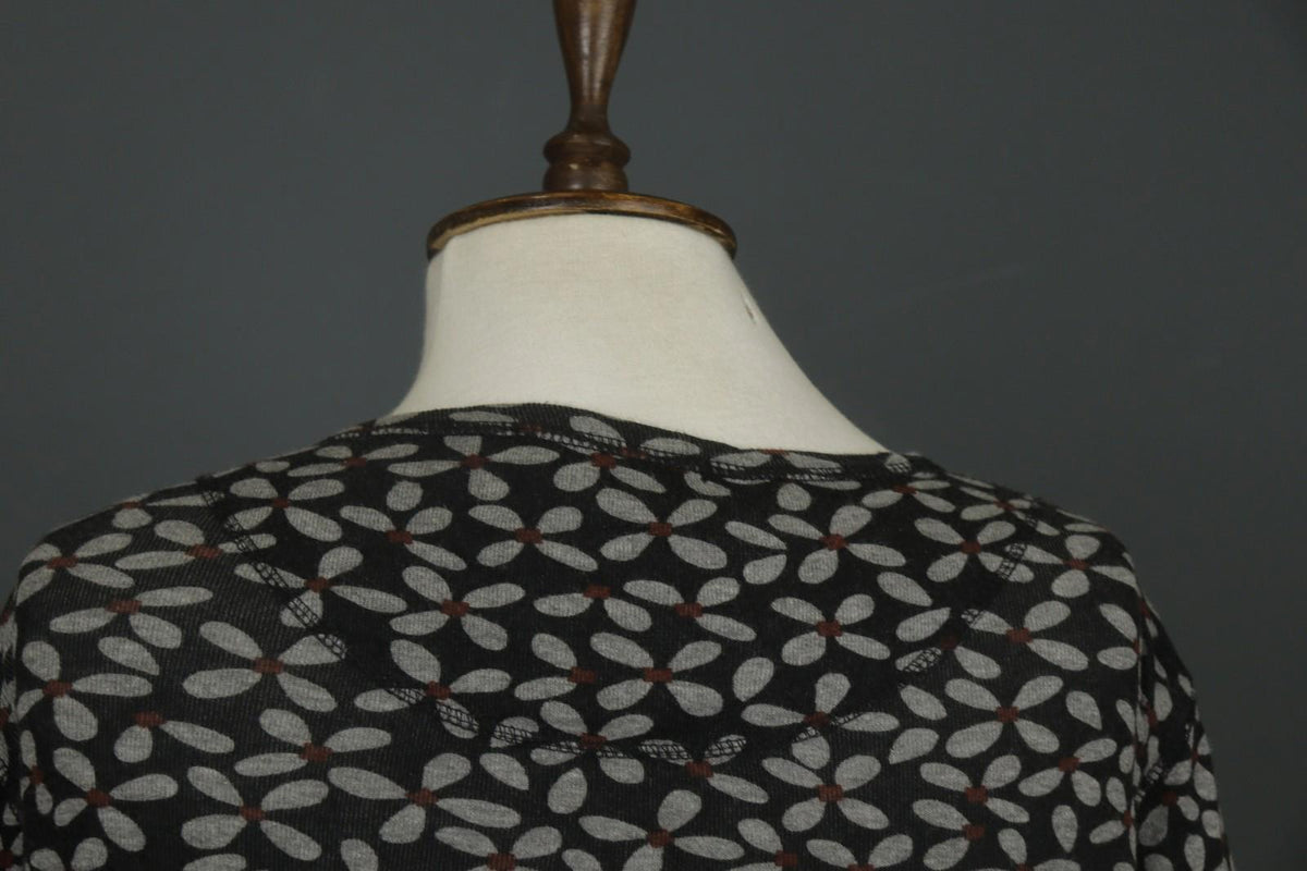 GUDRUN SJODEN Multi Floral Modal Long Sleeve Round Neck Button Front Top – Size M