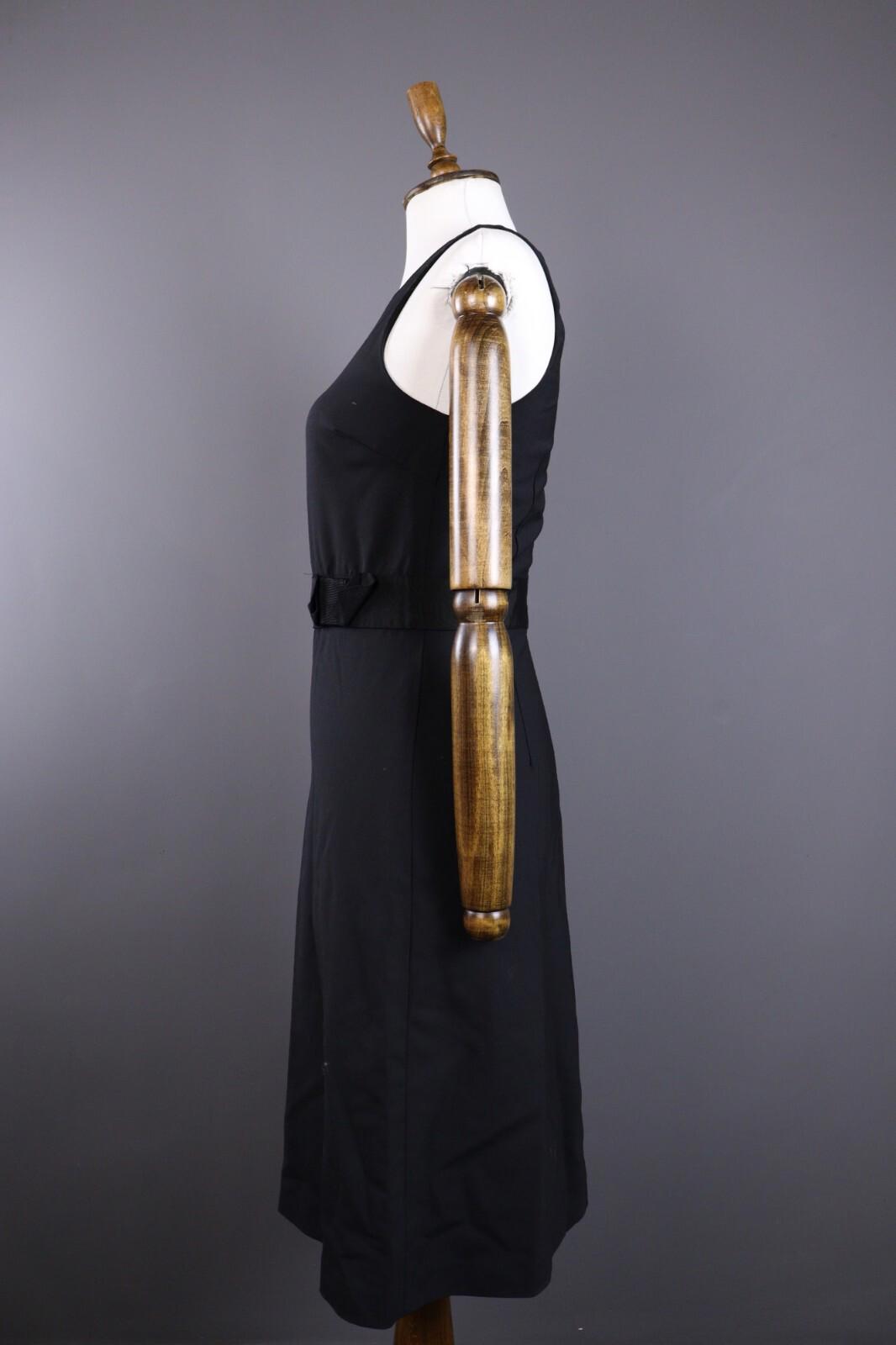 THEORY Black Sleeveless Belted Zip Up A-Line Sheath Midi Dress – Size 6
