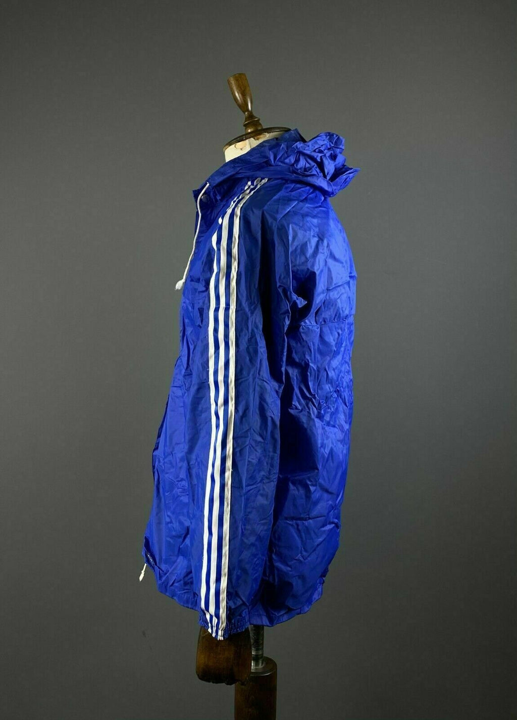 Vintage Adidas Ventex Blue White Stripe Nylon Track Jacket – Men's M