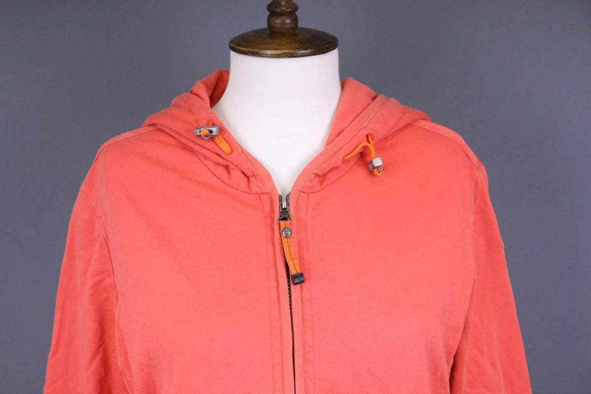 PARAJUMPERS Orange 100%Cotton Raglan Sleeve Drawstring Full Zip Hoodie – Size 2XL
