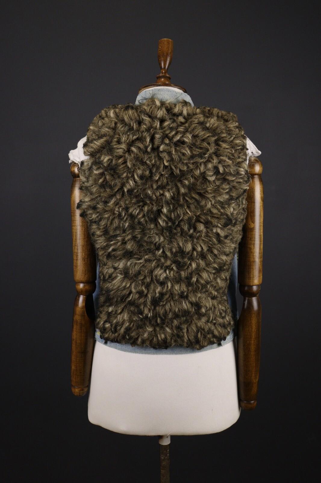 DENIM & SUPPLY RALPH LAUREN Blue Denim Faux Fur Vest Gilet – Size S