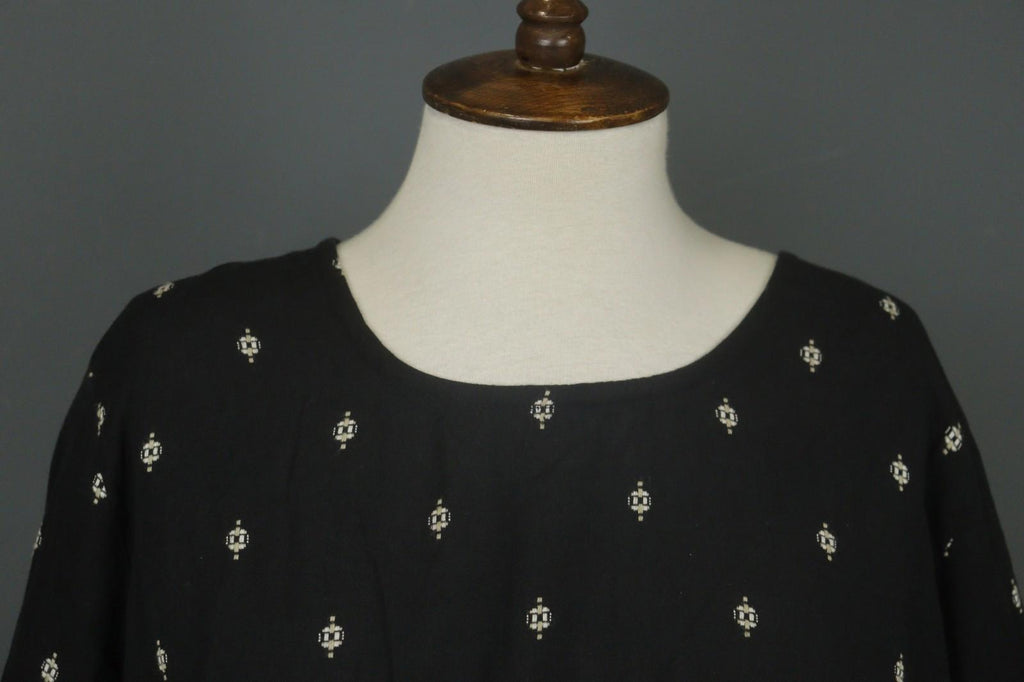 GUDRUN SJODEN Black 100% Organic Cotton Long Sleeve Sheath Dress – Size M/L
