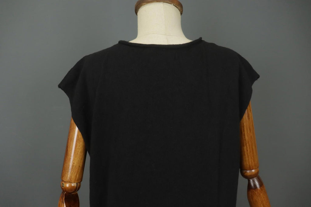 GUDRUN SJODEN Black 100% Cotton Cap Sleeve Crew Neck Pullover Shift Dress – Size M