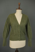 LA MAILLE SEZANE Green Open Knit Raglan Sleeve Button Front Cardigan – Size S