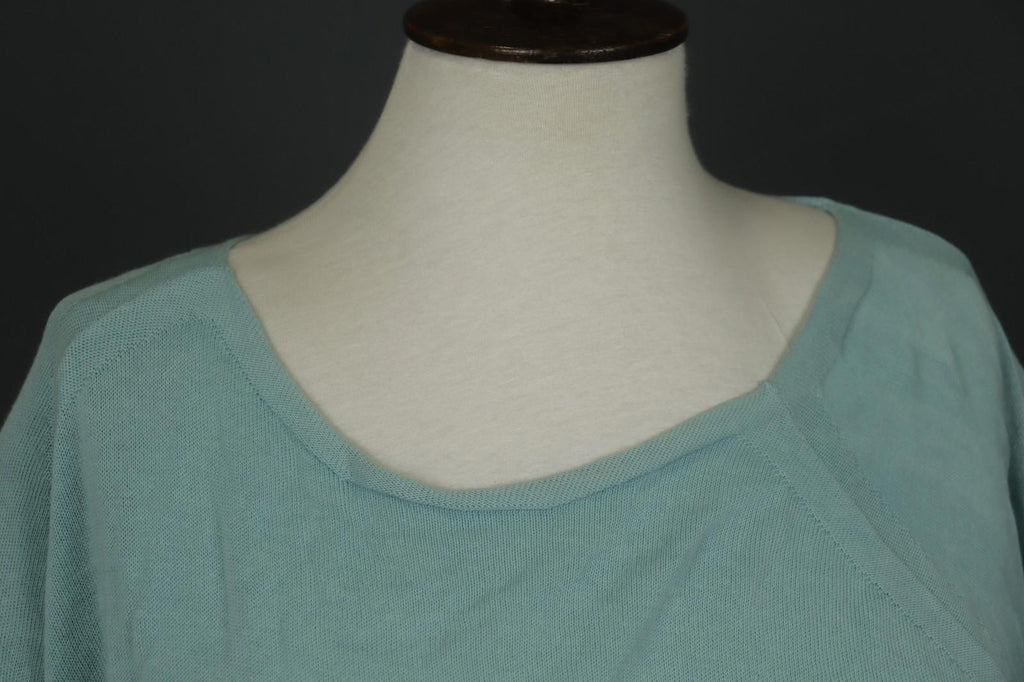 RUNDHOLZ DIP Green 100% Cotton Round Neck Long Sleeve Pullover Cropped Top OS