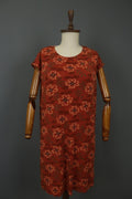 GUDRUN SJODEN Red Floral Crew Neck Long Sleeve Pullover Shift Dress – Size M