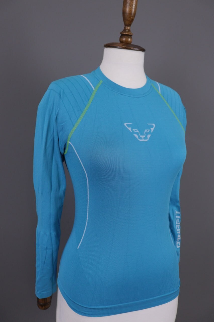 Dynafit Crew Neck Blue Big Logo Activewear Baselayer Shirt – Size S 42 – Used