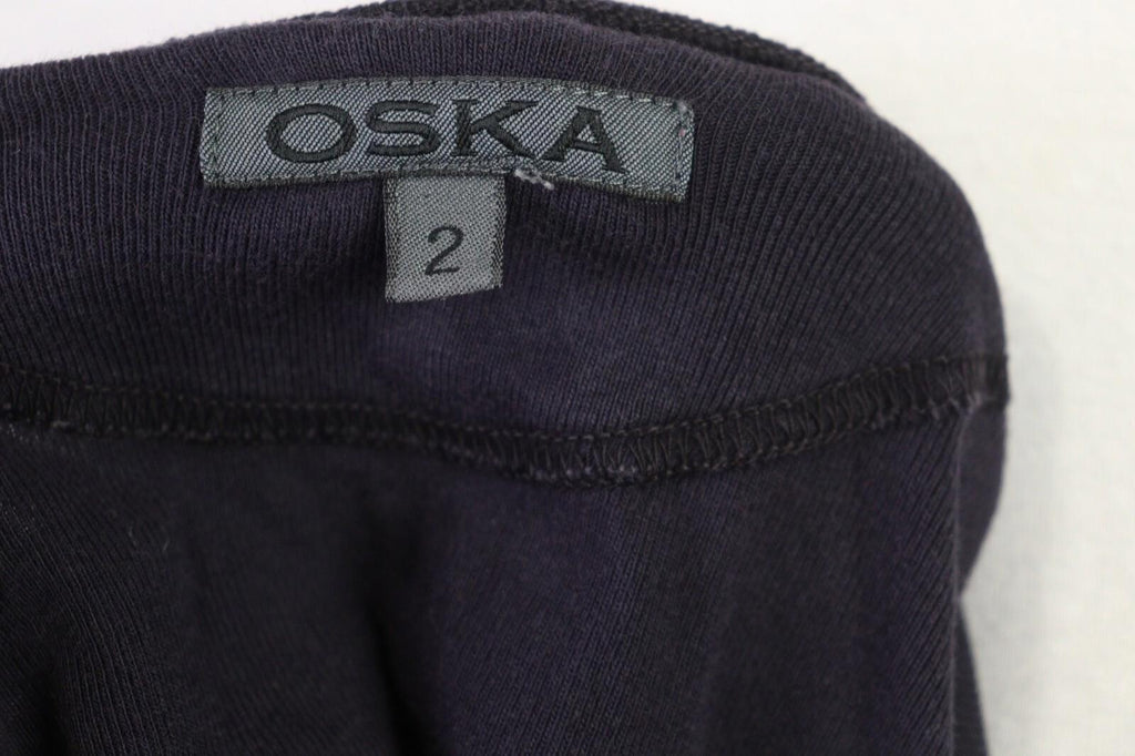OSKA Blue Long Sleeve Round Neck Top Shirt Blouse – Size 2