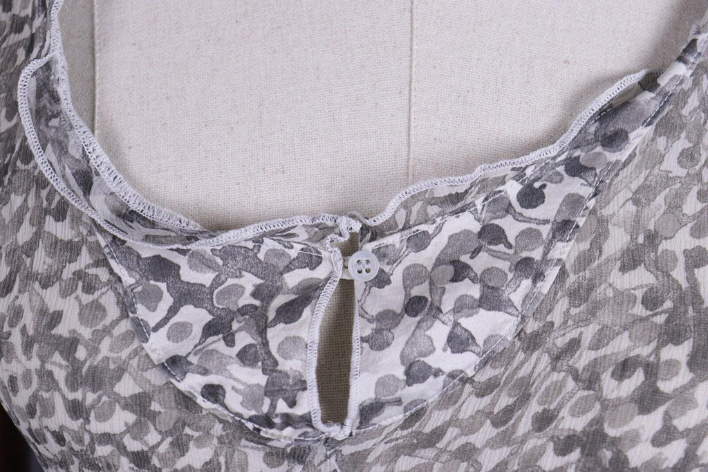 TRANSIT PAR SUCH Gray Silk Abstract Sleeveless Mesh Tank Top – Size M