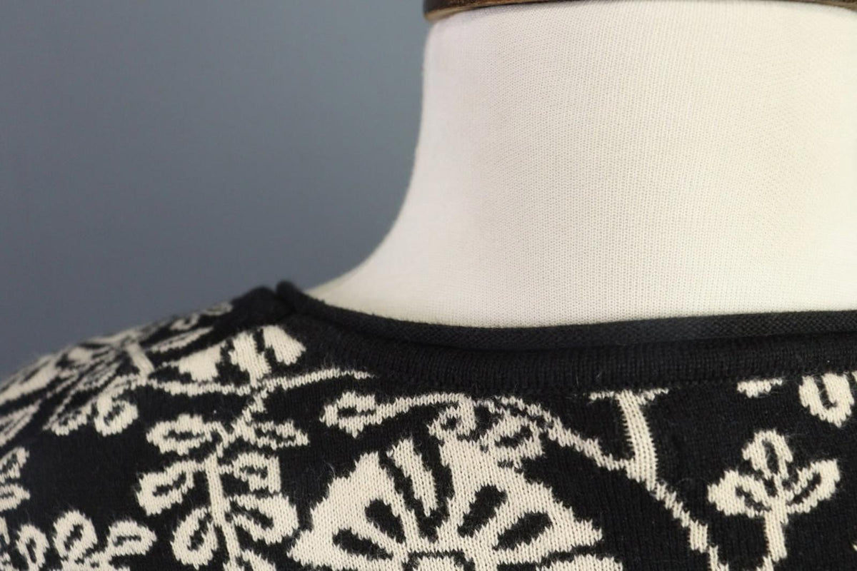 GUDRUN SJODEN Multicolor Floral Cotton Crew Neck Long Sleeve Sheath Dress – Size S