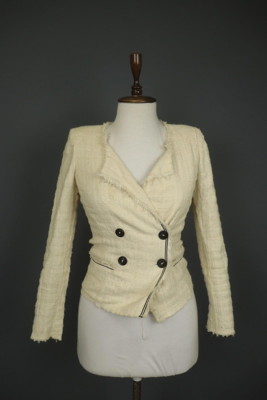 ISABEL MARANT ÉTOILE Beige Cotton Notch Lapel Double Breasted Jacket – Size 44