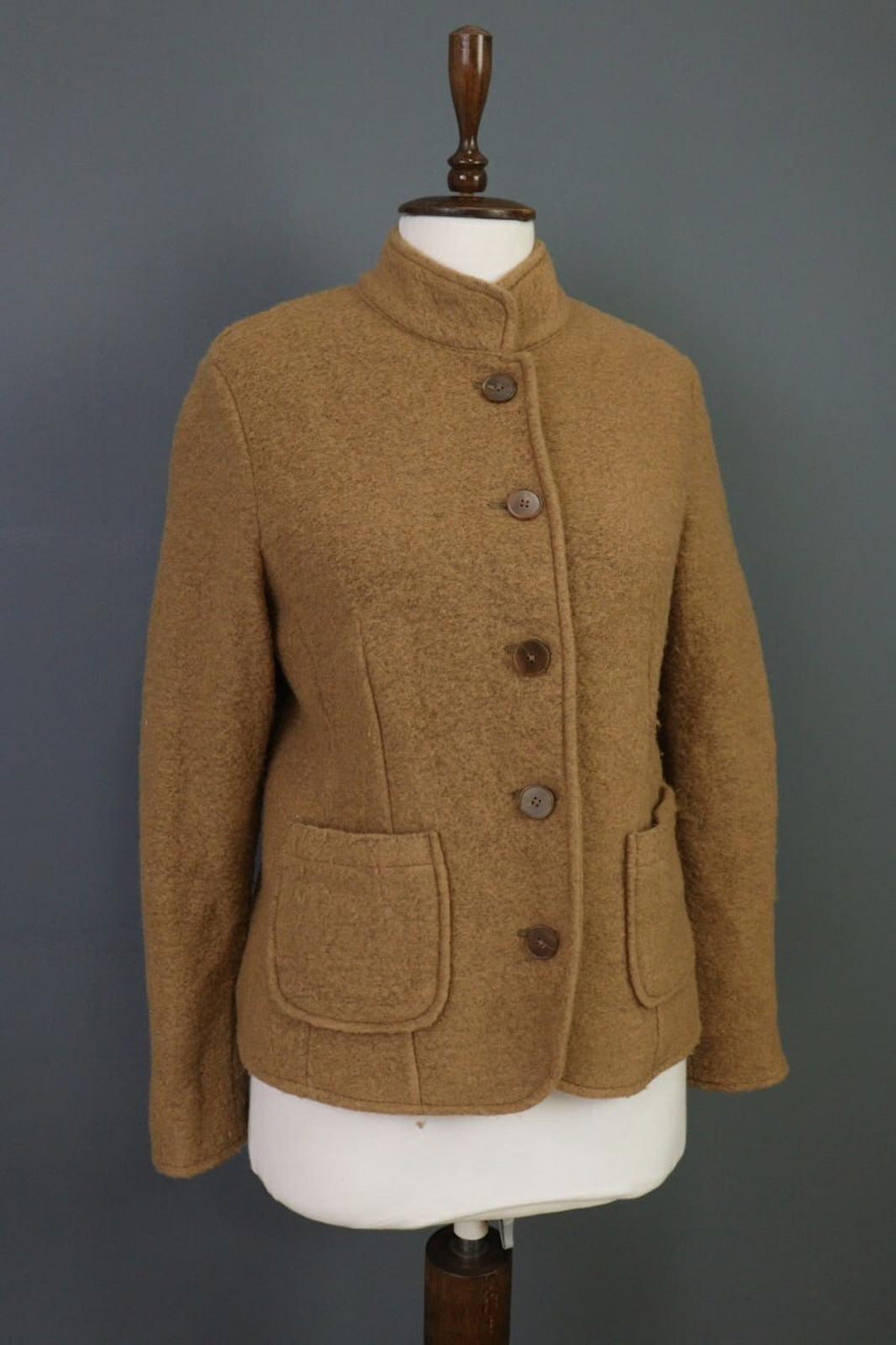 EMILY VAN DEN BERGH Brown Wool Knit Button Blazer Cardigan – Size 40