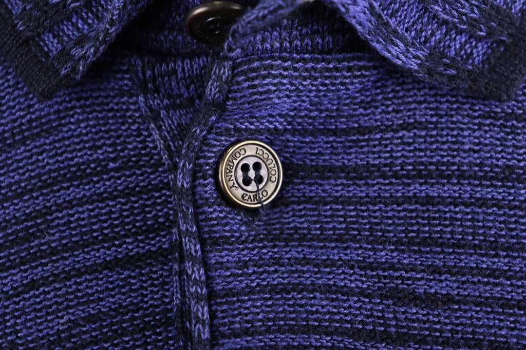 CARLO COLUCCI Blue Knit Vintage Long Sleeve Sweater – Size S