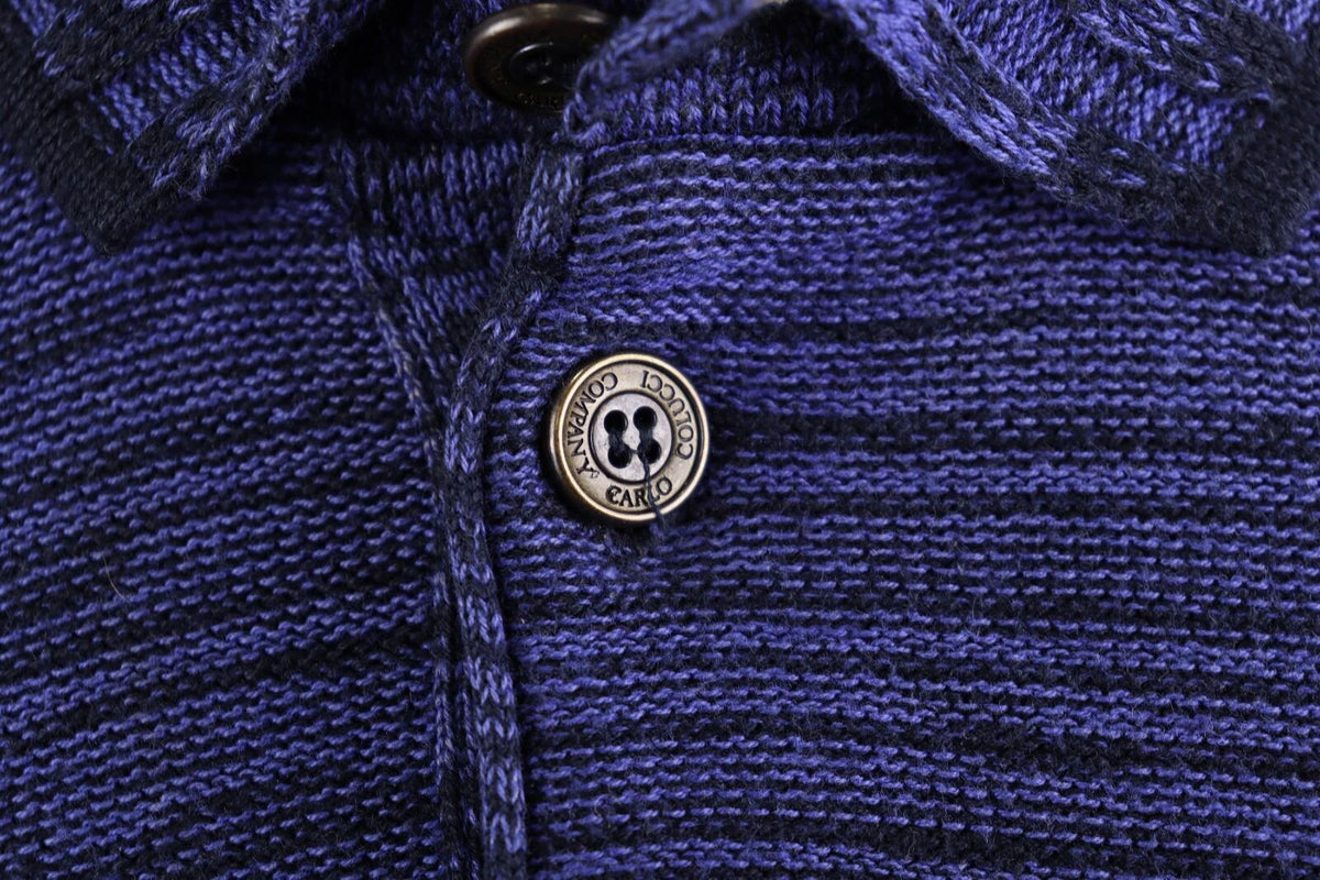 CARLO COLUCCI Blue Knit Vintage Long Sleeve Sweater – Size S