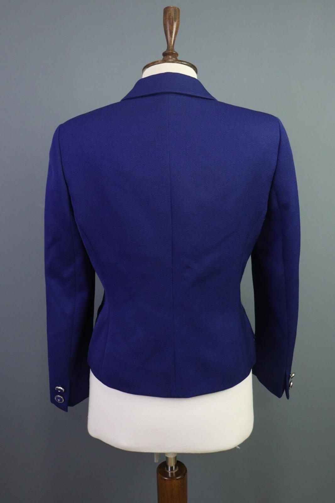 VERSACE CLASSIC V2 Blue Single Breasted Cropped Blazer Coat – Size 42