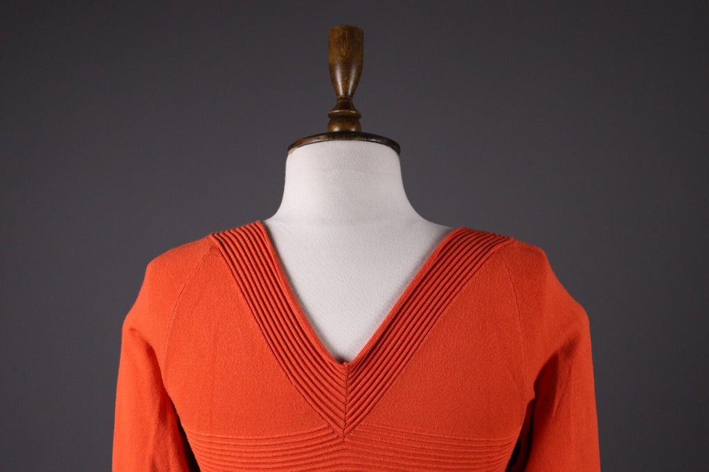 VERSACE COLLECTION Orange Tight Knit 3/4 Sleeve Sweater – Size 44
