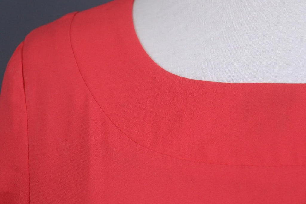 MARNI Pink Linen Blend Casual Long Sleeve Round Neck Back Zip Shift Dress Sz 36