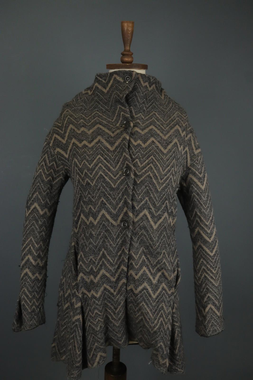 TRANSIT PAR SUCH Gray Brown Chevron Long Sleeve Button-Front Cardigan – Size 1