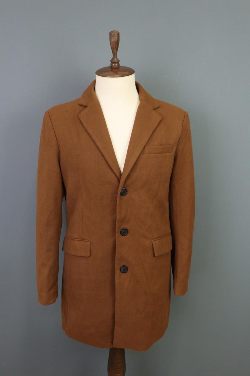 LBM Tan Cotton Tailored Fit Notch Lapel Single Breasted Blazer Jacket – Size 48R