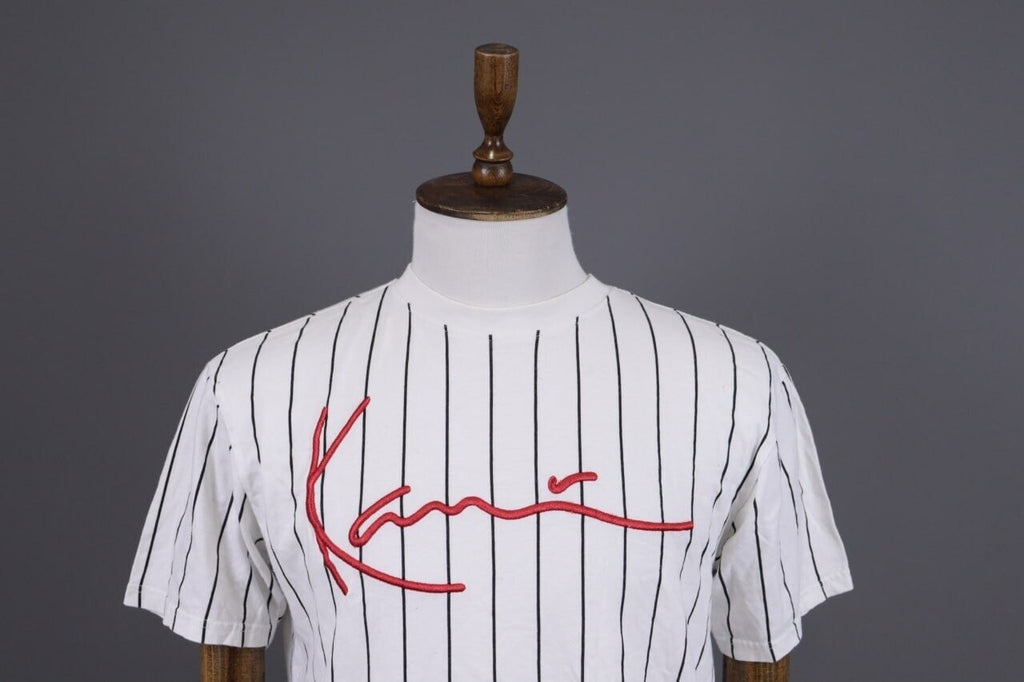 Karl Kani White Embroidered Summer Big Logo Short Sleeve T-shirt – Size XS