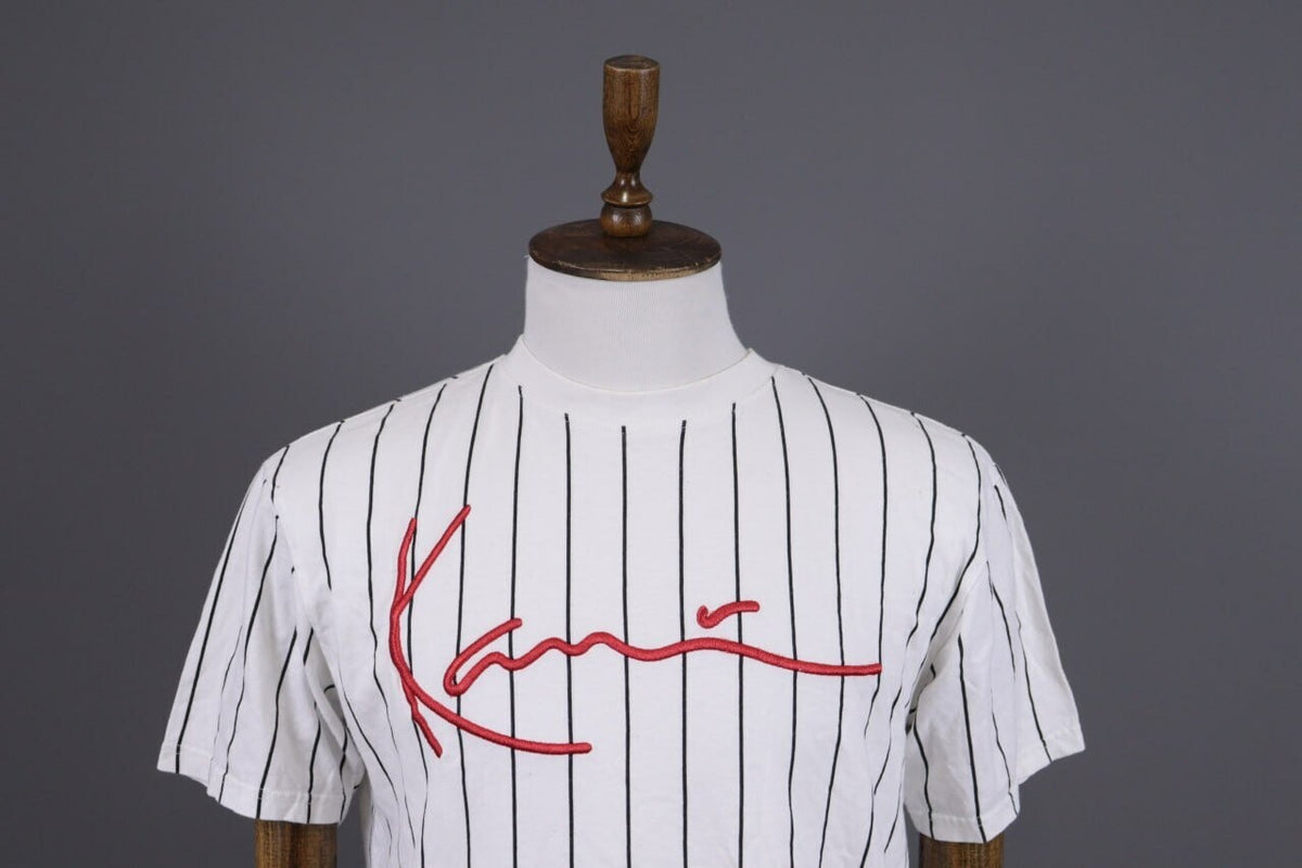 Karl Kani White Embroidered Summer Big Logo Short Sleeve T-shirt – Size XS