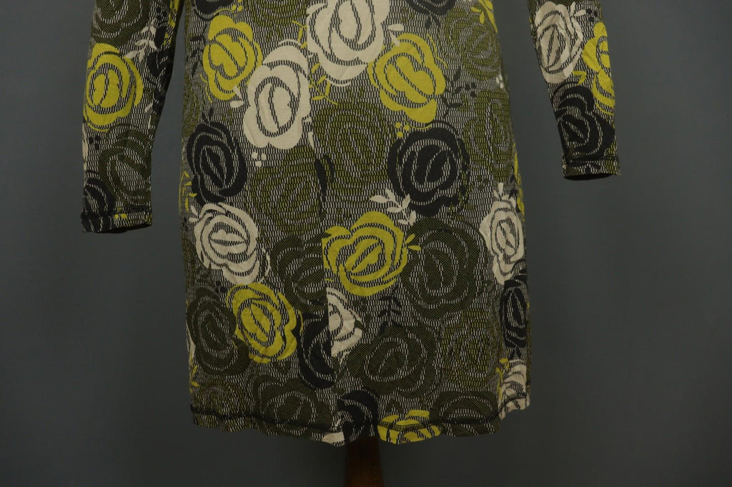 GUDRUN SJODEN Multicolor Floral Print Round Neck Long Sleeve Sheath Dress – Size M