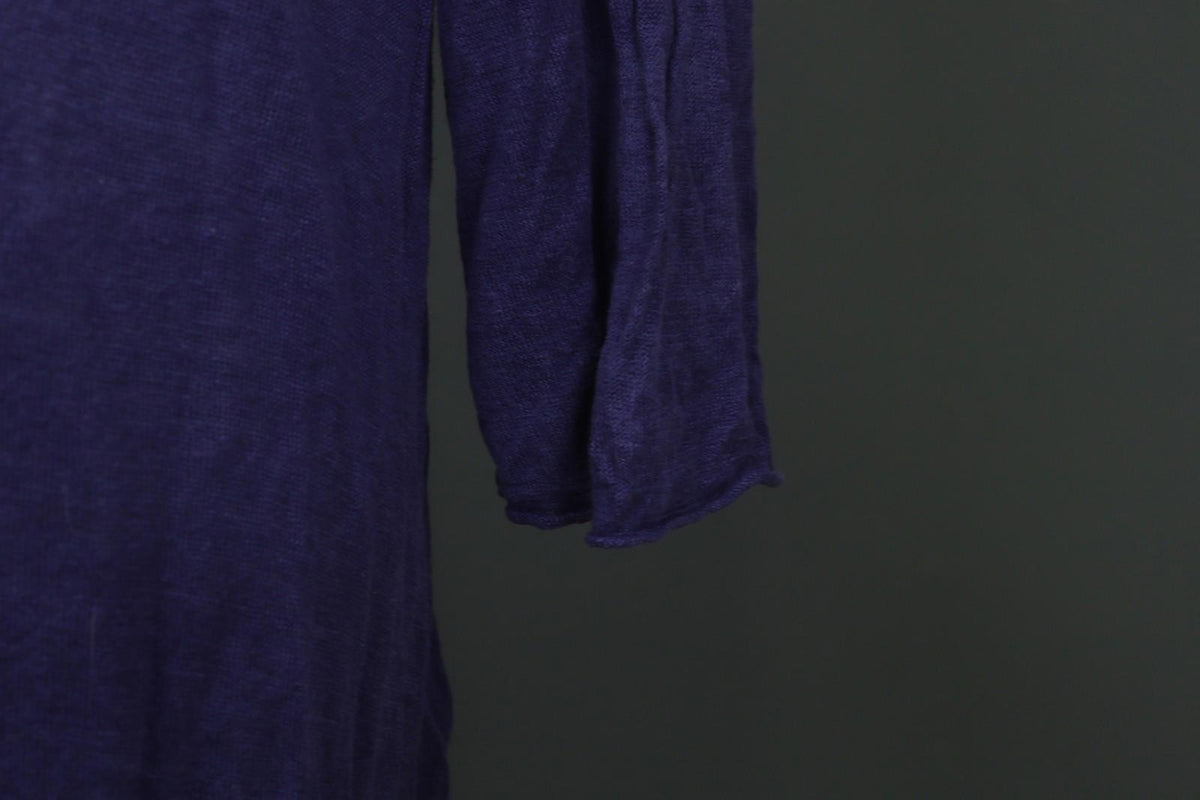 GUDRUN SJODEN Purple 100% Linen Relaxed Fit Round Neck Shift Dress – Size 2XL