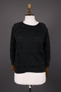 DENIM SUPPLY RALPH LAUREN Black Actec Print Long Sleeve Sweater S