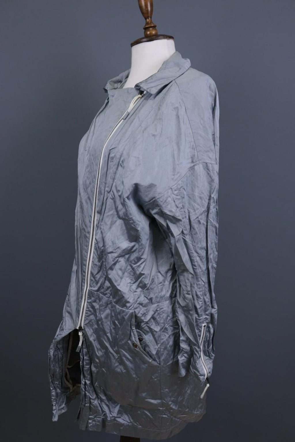 ANNETTE GORTZ Gray Collared Long Sleeve Full Zip Windbreaker Rain Coat – Size 42