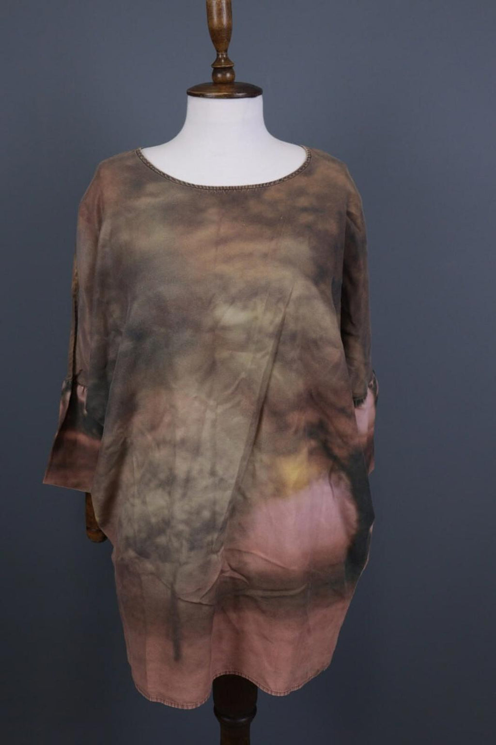 STINE GOYA Multicolor Printed Long Sleeve Lagenlook Relaxed Midi Dress – Size XS