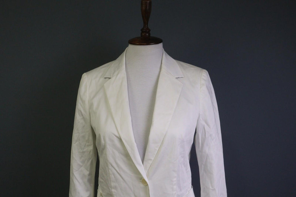 ETRO MILANO White Two Button Blazer Jacket – Size 44