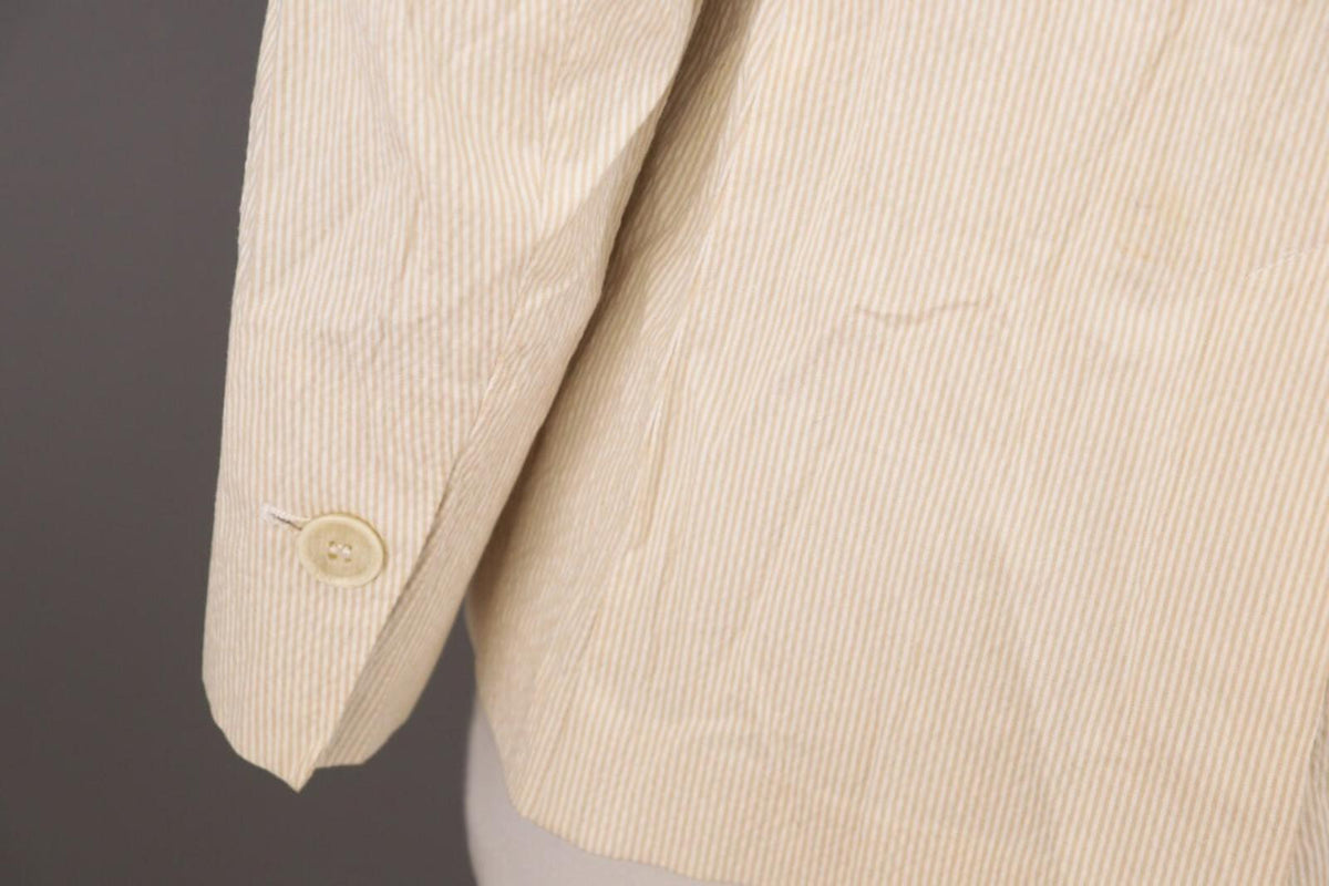 WEEKEND MAX MARA Beige Pinstripe One Button Blazer Jacket – Size USA 10