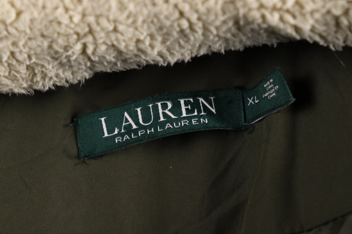 Lauren Ralph Lauren Khaki Down Faux Fur Parka Jacket – Size XL