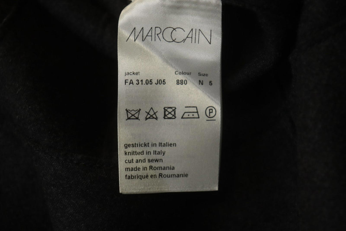 Marccain Black Wool Collared Long Sleeve Button Front Blazer Jacket – Size 5